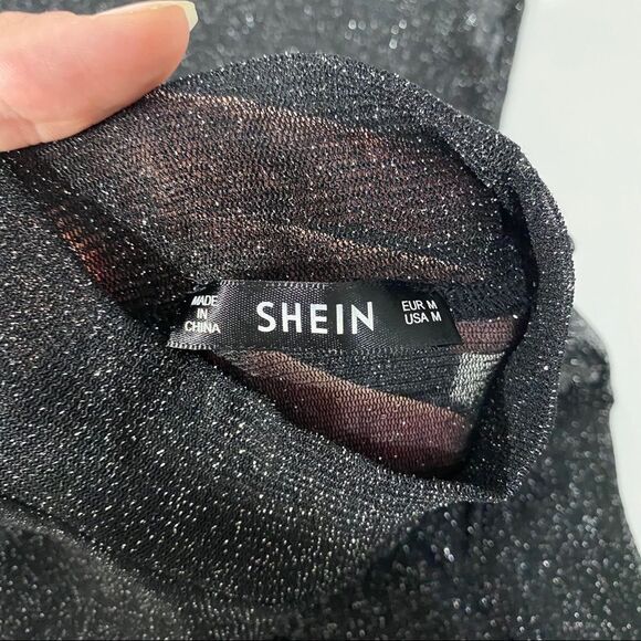 Shein Glittery Sheer Long Sleeve Dress - Picture 4 of 4